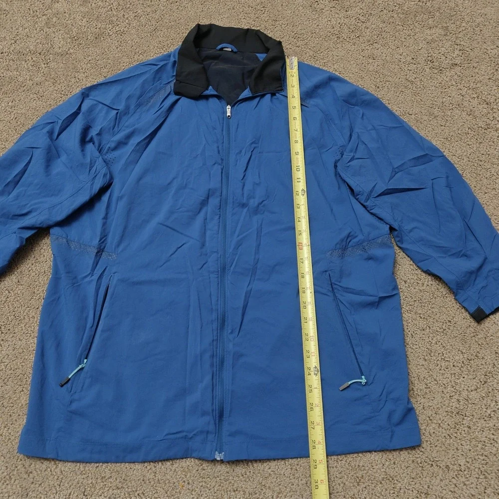 Lululemon Mens Blue Full Zip Windbreaker Track Jacket Laser Cut Venting‎ XL